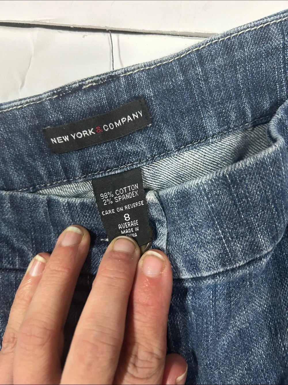 Women’s New York & Company Blue Denim Jeans - Classic Flare/Wide Leg Size 8